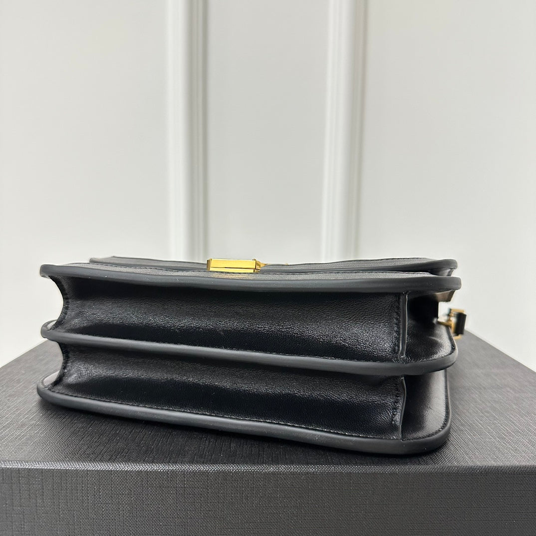 SAINT LAURENT SOLFERINO HENGFENG 22 BLACK LAMBSKIN BAG