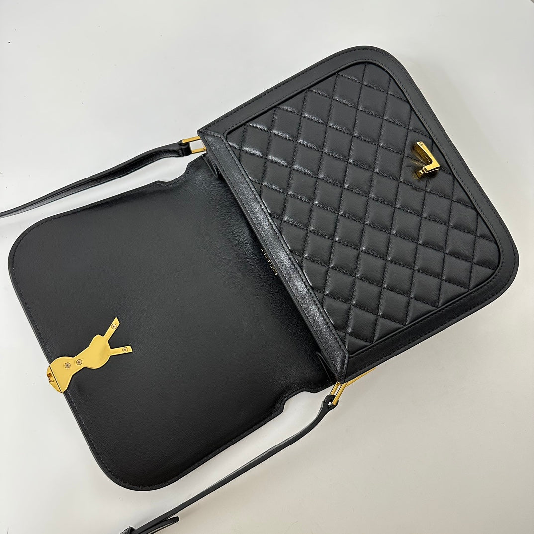 SAINT LAURENT SOLFERINO HENGFENG 22 BLACK LAMBSKIN BAG