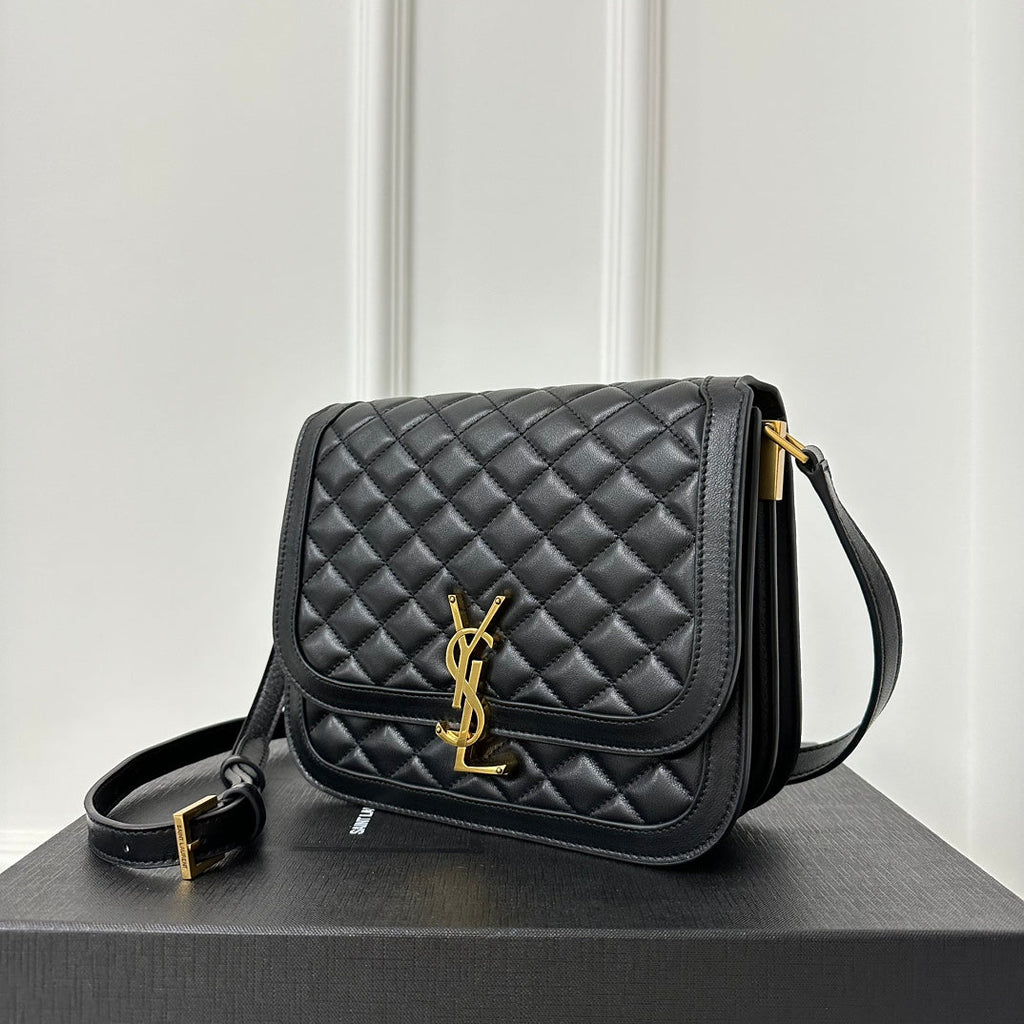 SAINT LAURENT SOLFERINO HENGFENG 22 BLACK LAMBSKIN BAG