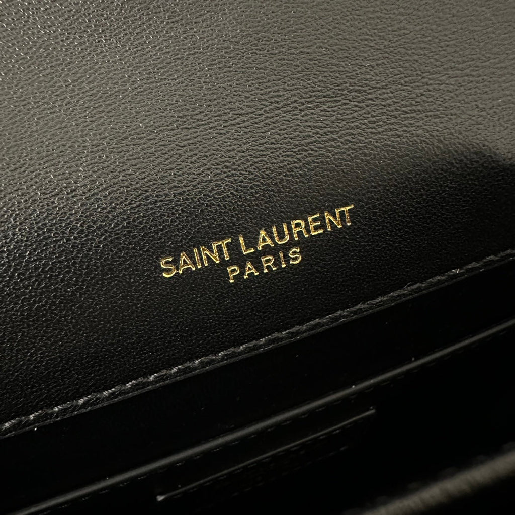 SAINT LAURENT SOLFERINO HENGFENG 22 BLACK LAMBSKIN BAG