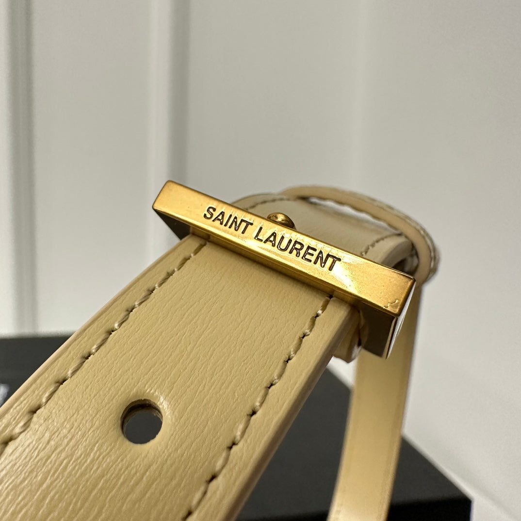 SAINT LAURENT SOLFERINO 23 SATCHEL IN BOX BEIGE CREAM CALFSKIN
