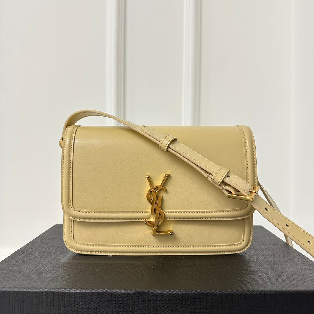 SAINT LAURENT SOLFERINO 23 SATCHEL IN BOX BEIGE CREAM CALFSKIN