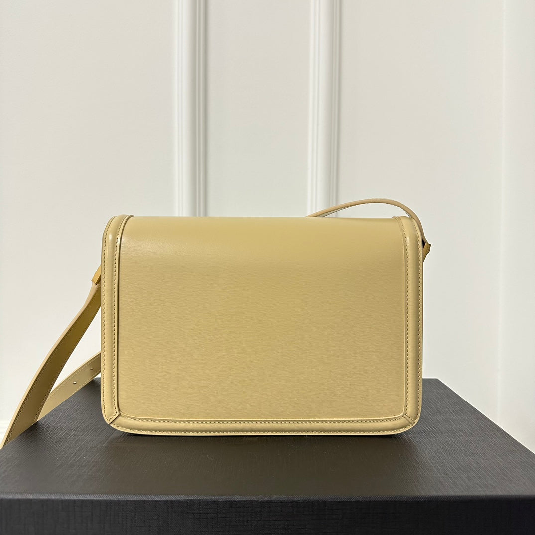 SAINT LAURENT SOLFERINO 23 SATCHEL IN BOX BEIGE CREAM CALFSKIN