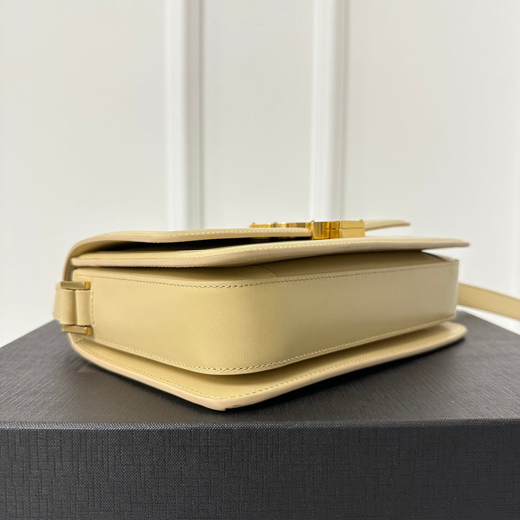 SAINT LAURENT SOLFERINO 23 SATCHEL IN BOX BEIGE CREAM CALFSKIN