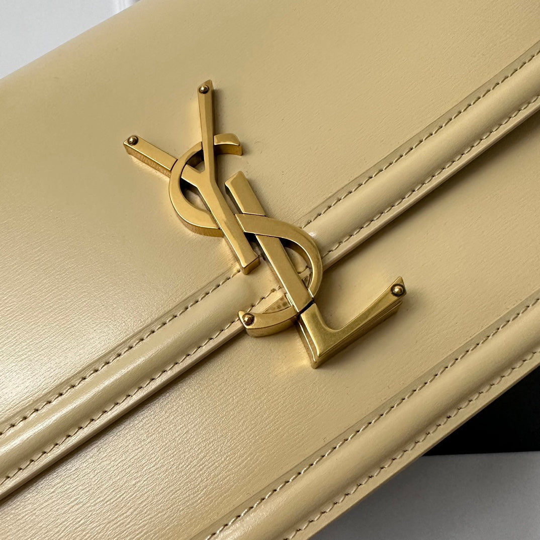 SAINT LAURENT SOLFERINO 23 SATCHEL IN BOX BEIGE CREAM CALFSKIN
