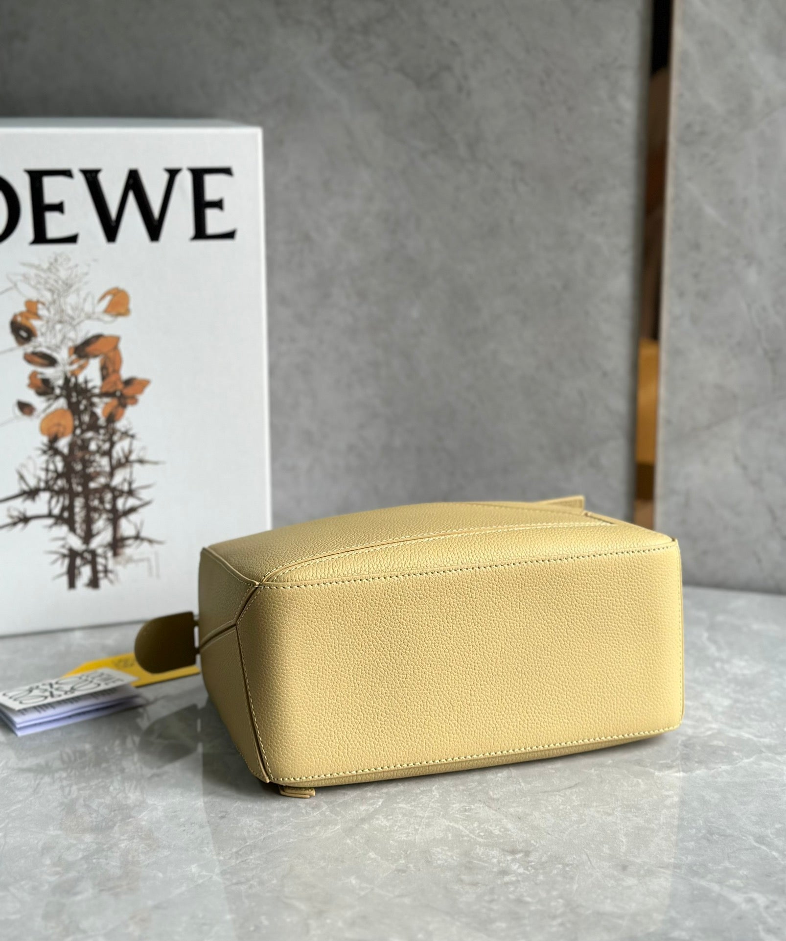 LOEWE LOE MINI 18 PUZZLE BAG IN YELLOW CREAM CALFSKIN