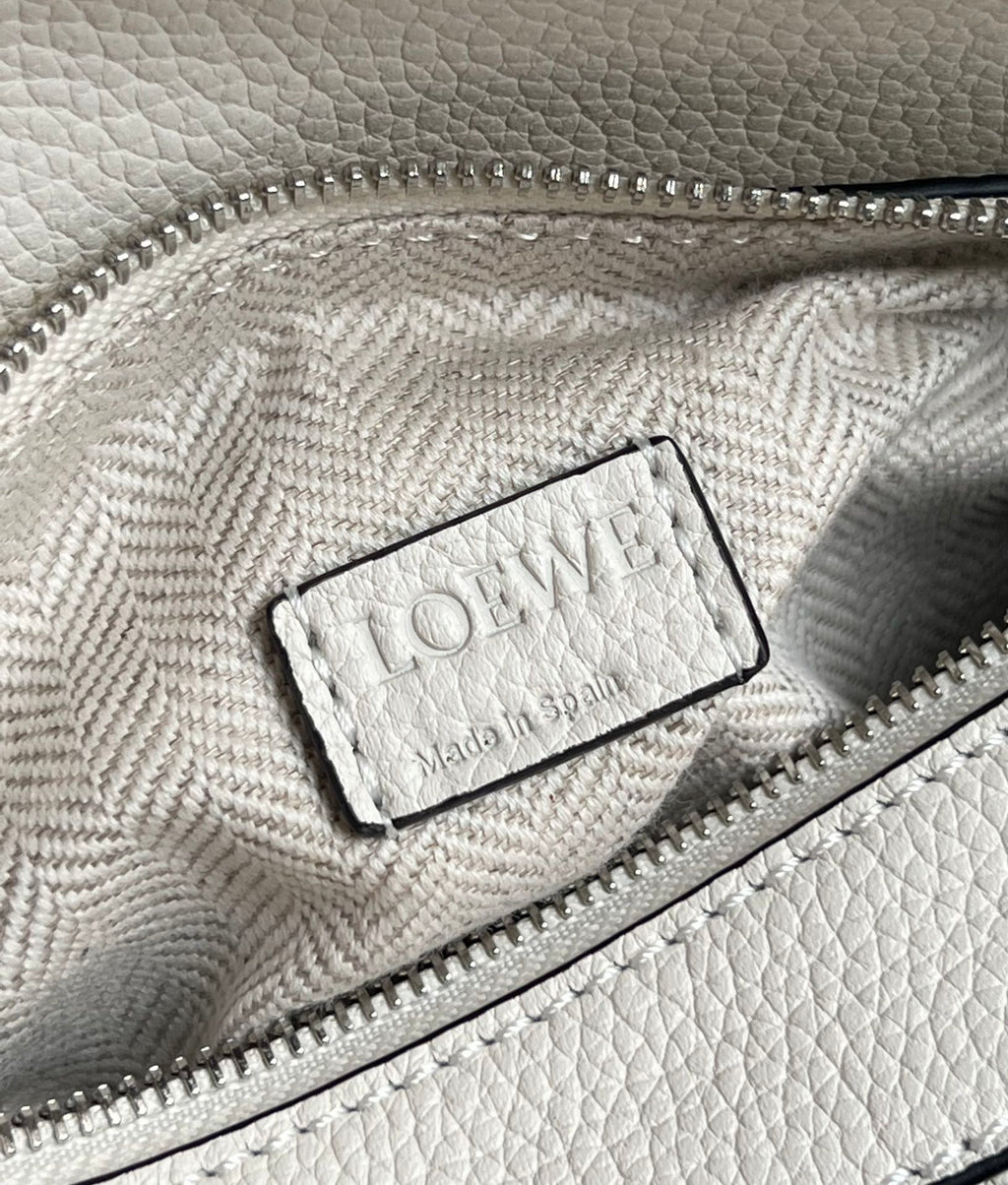 LOEWE LOE MINI 18 PUZZLE BAG IN WHITE CALFSKIN