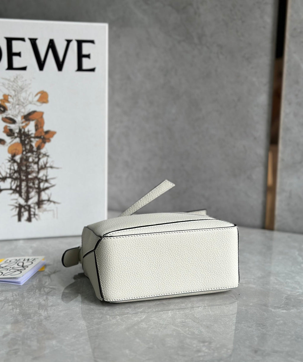 LOEWE LOE MINI 18 PUZZLE BAG IN WHITE CALFSKIN