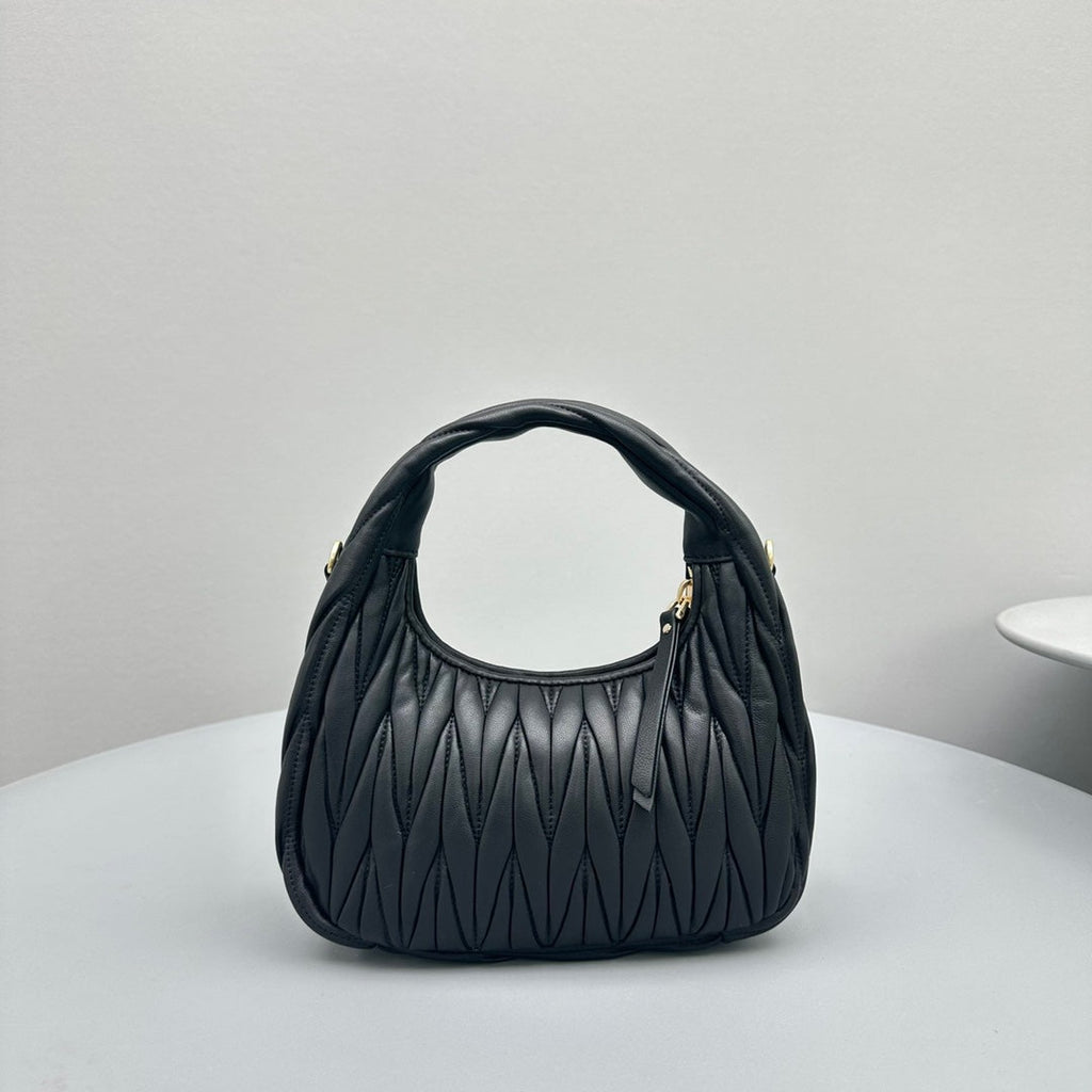 MIU MIU MINI HOBO 20 BAG IN BLACK SHEEPSKIN