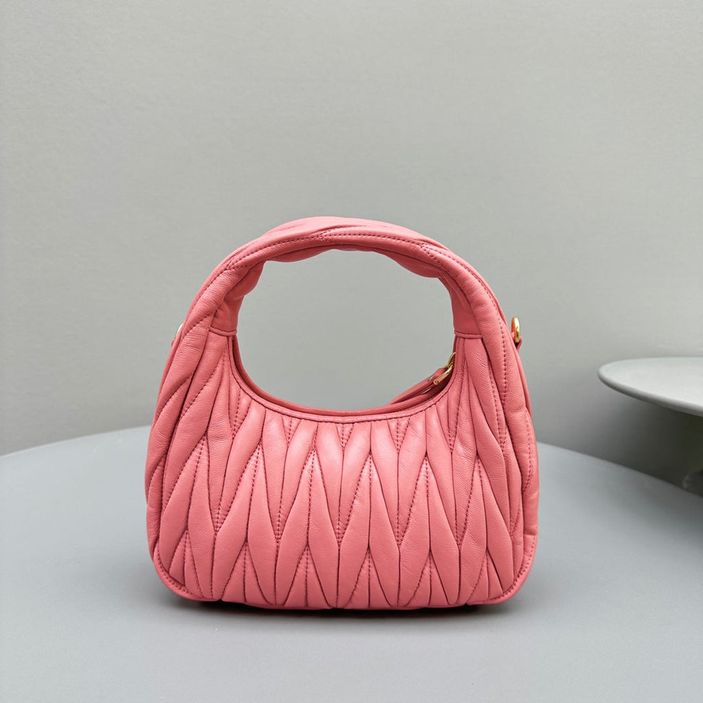 MIU MIU MINI HOBO 20 BAG IN HOT PINK SHEEPSKIN