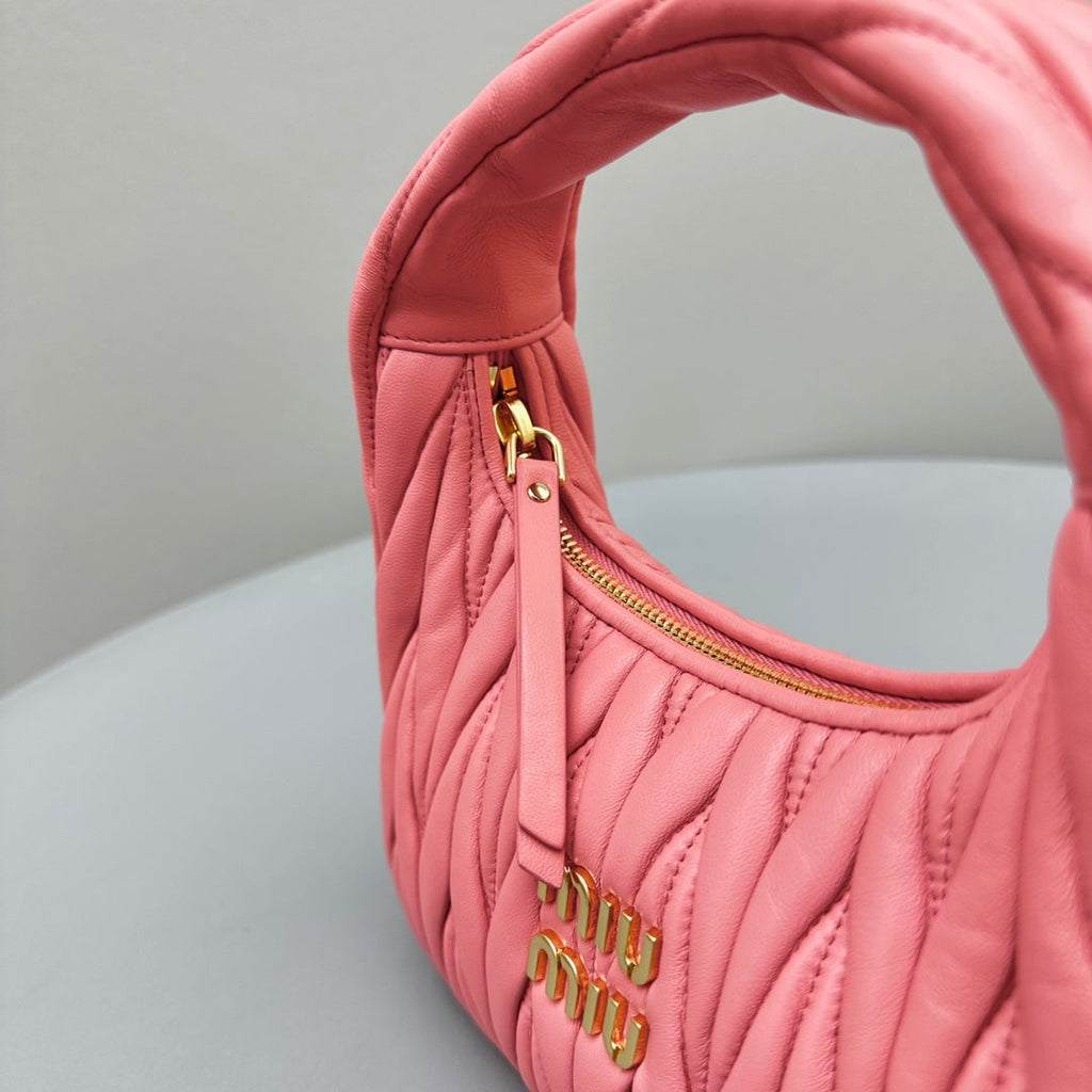 MIU MIU MINI HOBO 20 BAG IN HOT PINK SHEEPSKIN