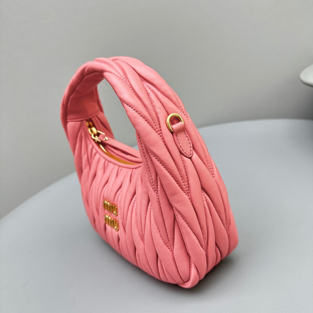 MIU MIU MINI HOBO 20 BAG IN HOT PINK SHEEPSKIN