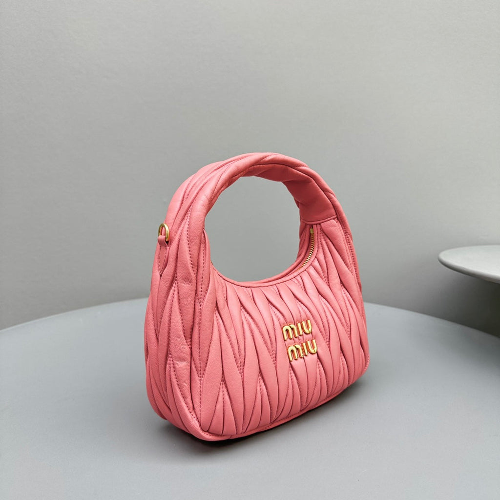 MIU MIU MINI HOBO 20 BAG IN HOT PINK SHEEPSKIN