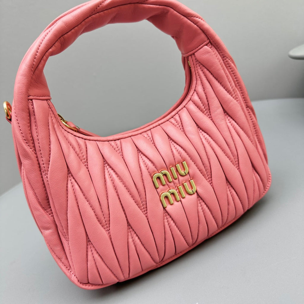 MIU MIU MINI HOBO 20 BAG IN HOT PINK SHEEPSKIN