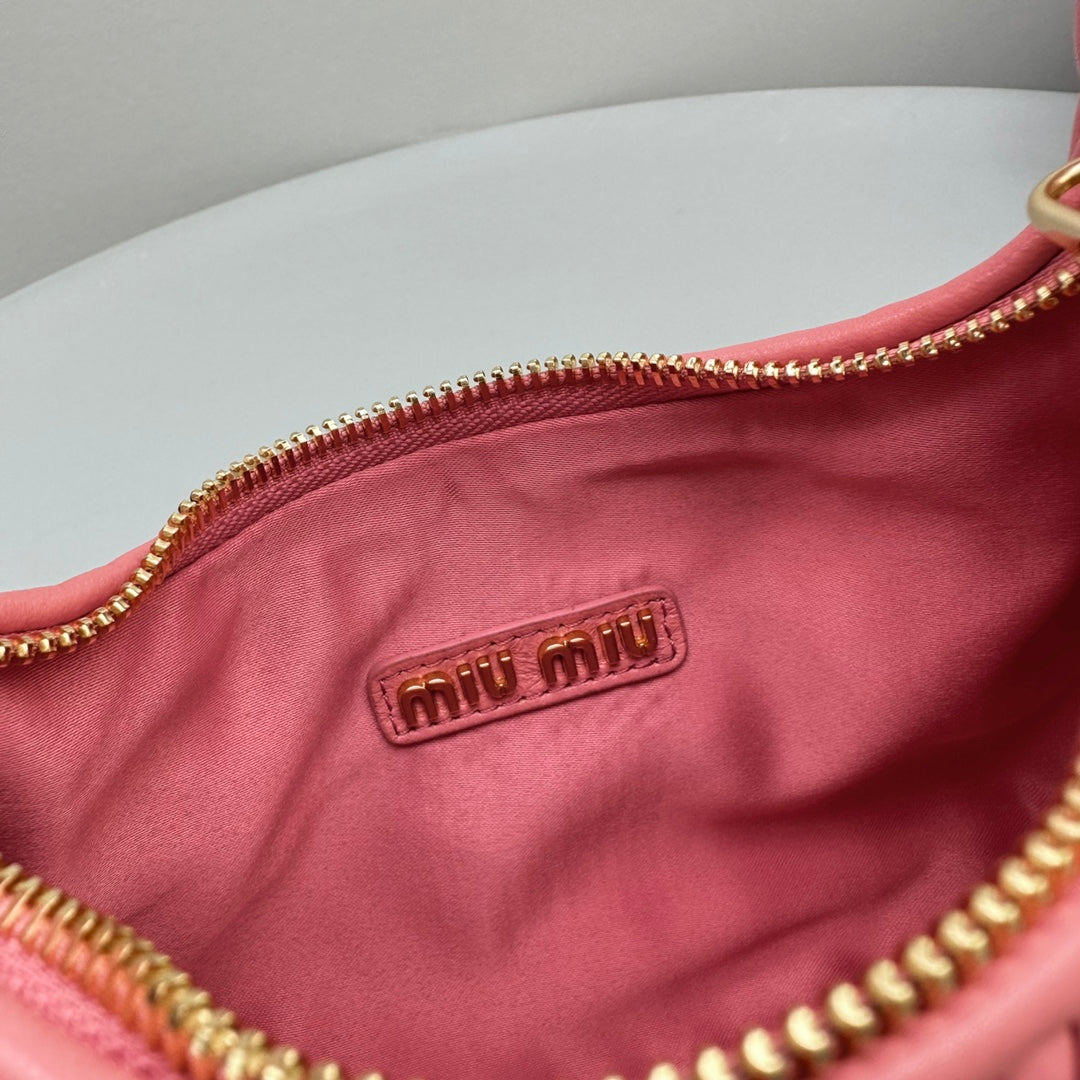 MIU MIU MINI HOBO 20 BAG IN HOT PINK SHEEPSKIN