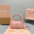 MIU MIU MINI HOBO 20 BAG IN LIGHT PINK SHEEPSKIN