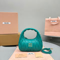 MIU MIU MINI HOBO 20 BAG IN TF BLUE SHEEPSKIN