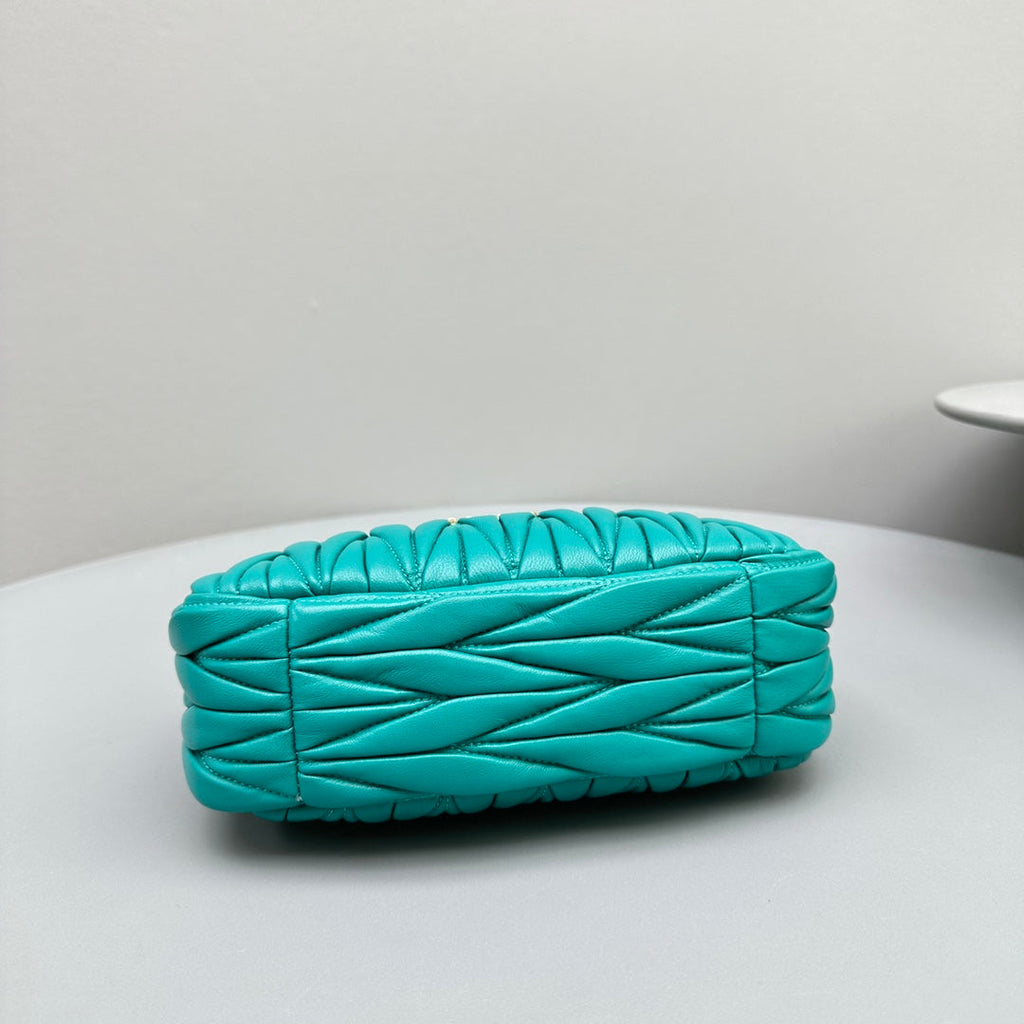 MIU MIU MINI HOBO 20 BAG IN TF BLUE SHEEPSKIN