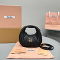 MIU MIU MINI HOBO 17 BAG IN BLACK SHEEPSKIN