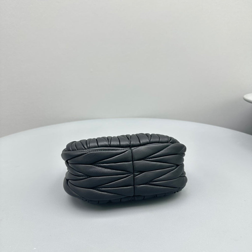 MIU MIU MINI HOBO 17 BAG IN BLACK SHEEPSKIN