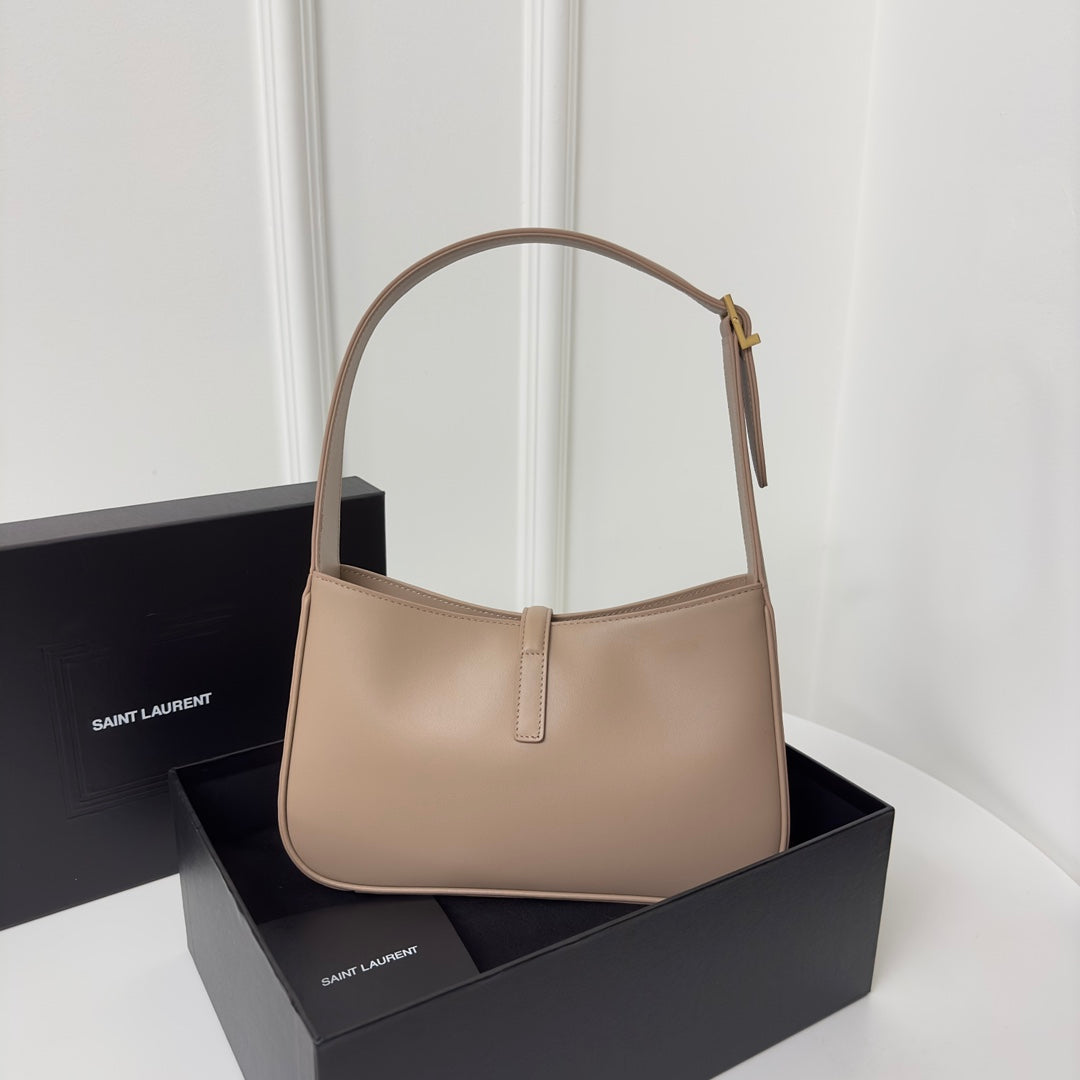 SAINT LAURENT LE 5 À 7 BAG 24 BEIGE CREAM CALFSKIN