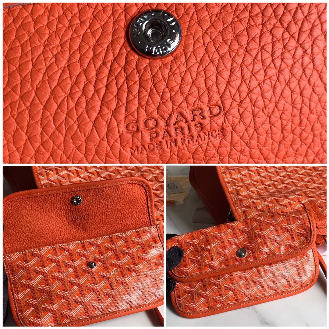 GOYARD HARDY PM BAG 40 IN ORANGE GOYARDINE CANVAS AND TAURILLON LEATHER TRIM