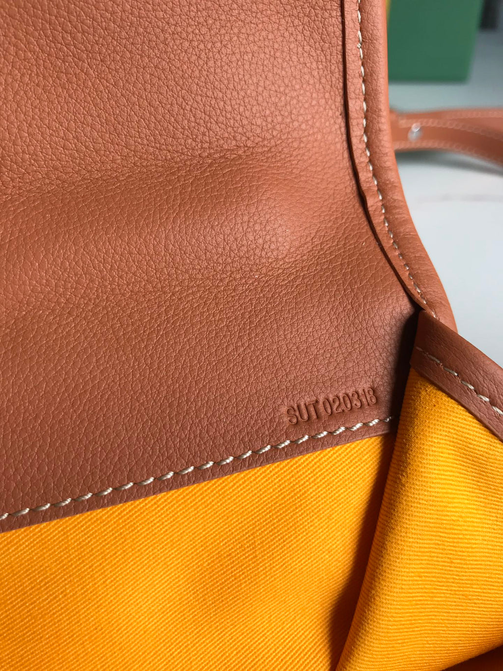 GOYARD SAINT LÉGER BACKPACK 35 IN BROWN GOYARDINE CANVAS AND CALFSKIN WITH CARTOON PATCH
