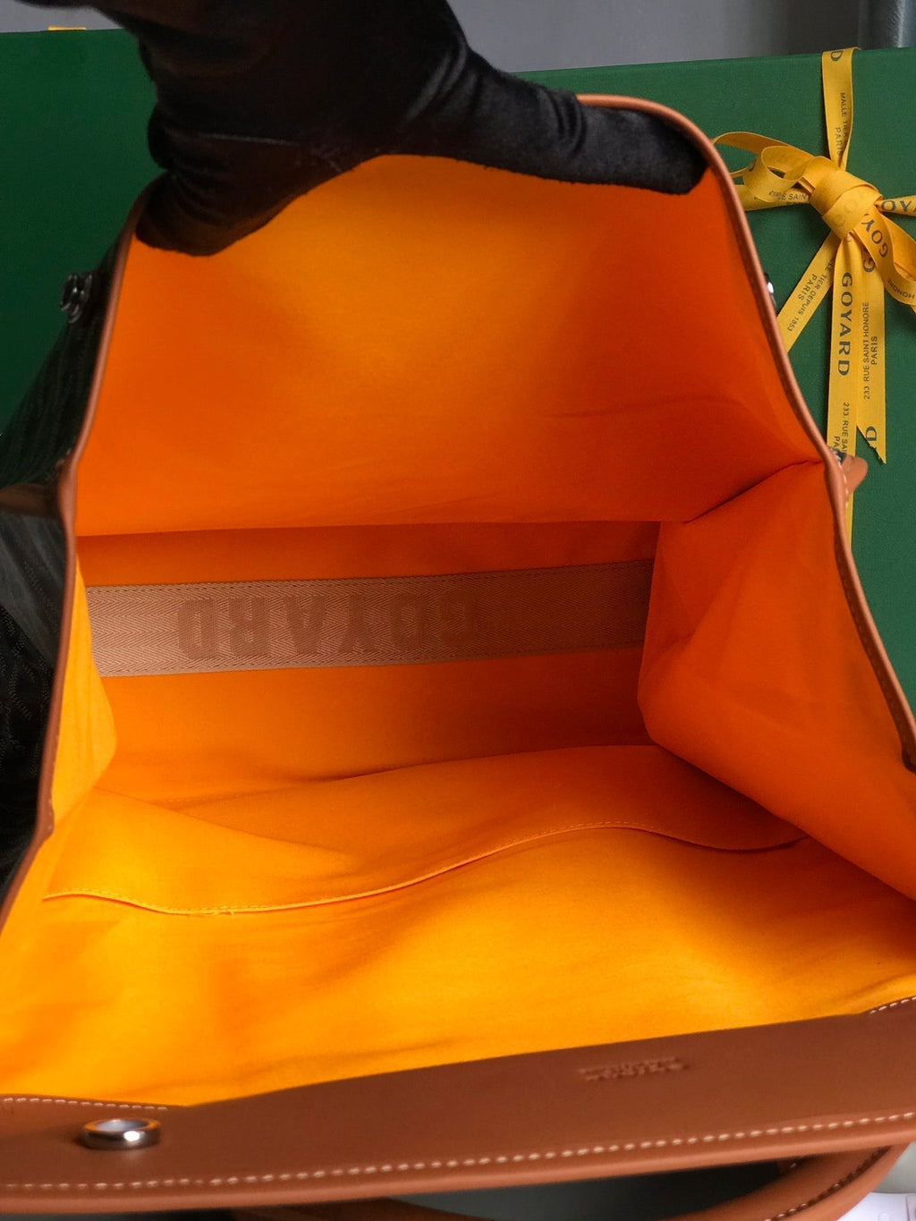 GOYARD SAINT LÉGER BACKPACK 35 IN BROWN GOYARDINE CANVAS AND CALFSKIN WITH CARTOON PATCH