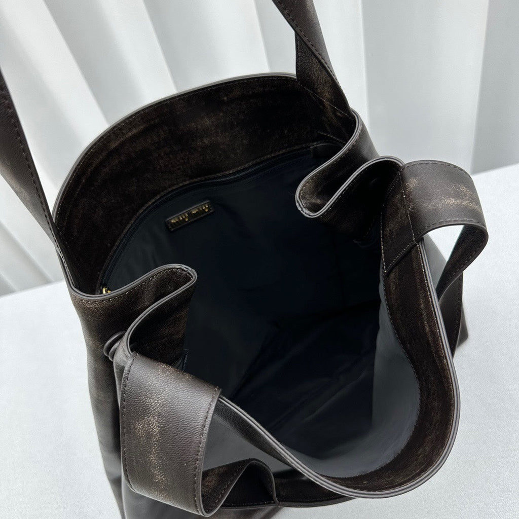 MIU MIU HOBO BAG 39 IN BLACK OMBRE CALFSKIN
