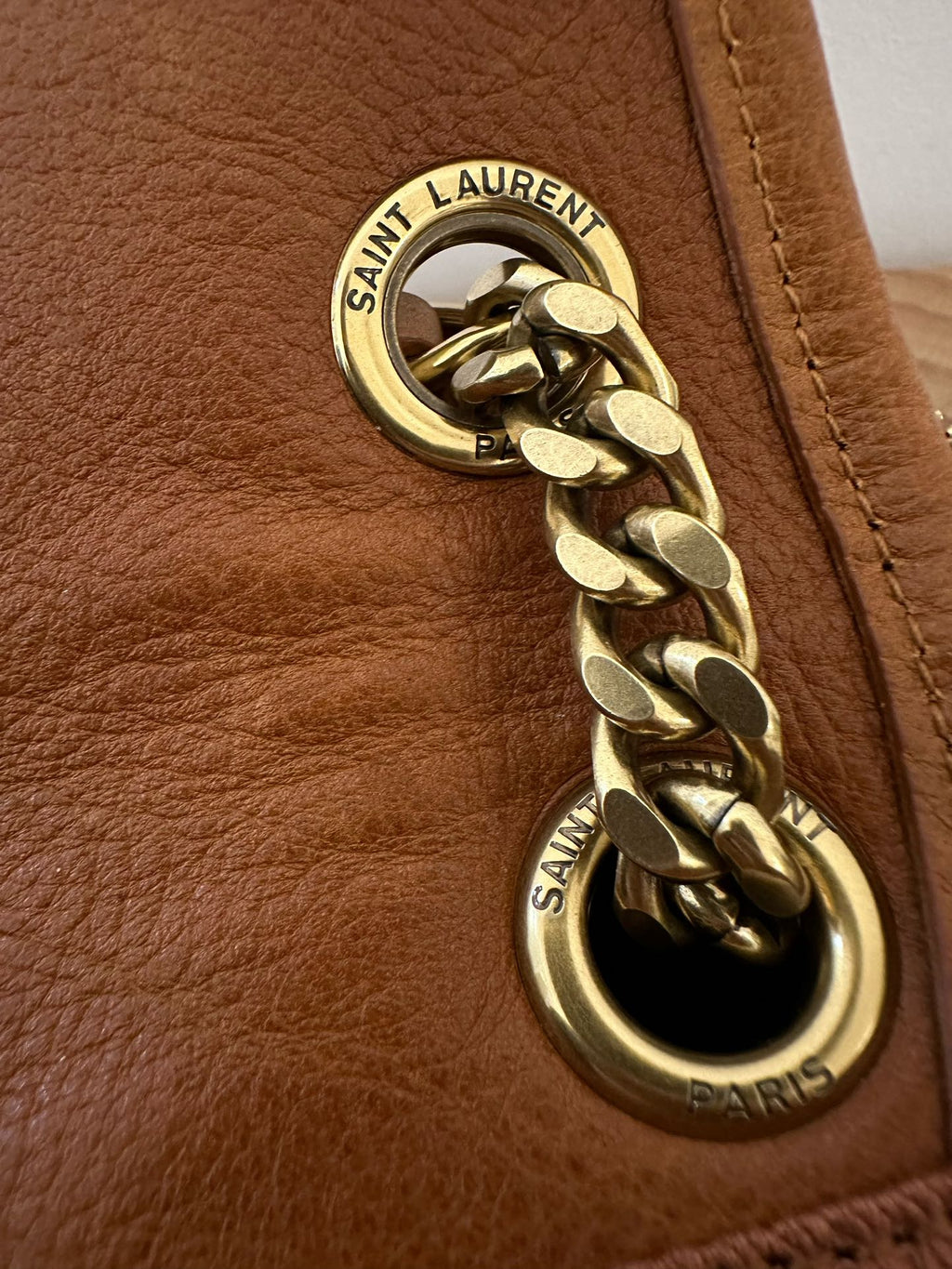SAINT LAURENT NIKI MEDIUM 26 LAMBSKIN CINNAMON BROWN