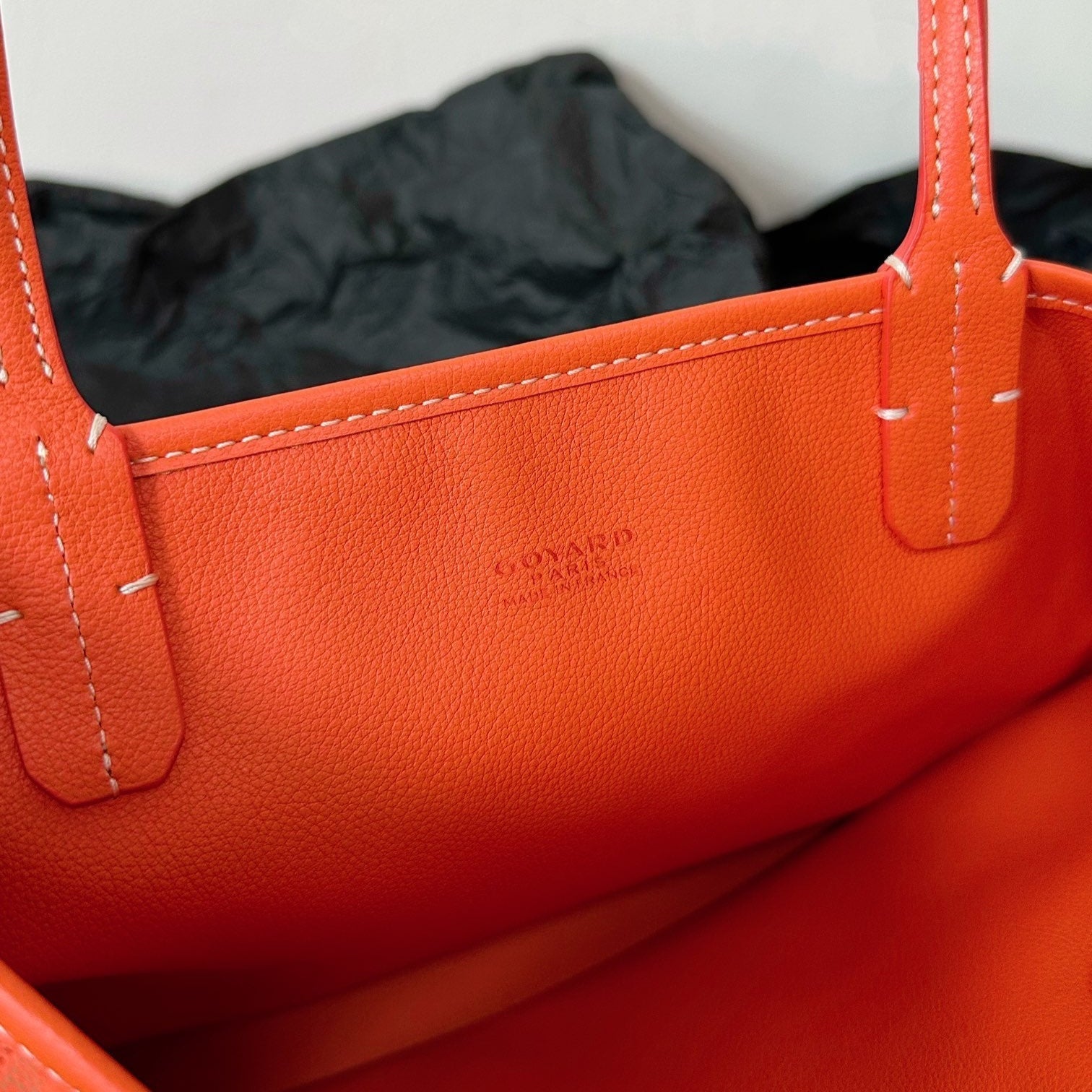 GOYARD ANJOU MINI BAG 20 IN RED ORANGE GOYARDINE CANVAS AND CALFSKIN