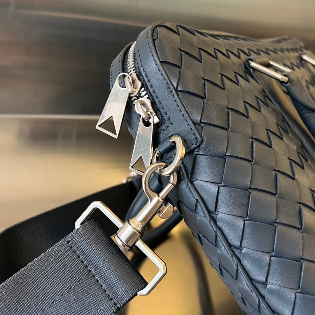 BOTTEGA VENETA SLIM INTRECCIATO BRIEFCASE 36 SLATE CALFSKIN