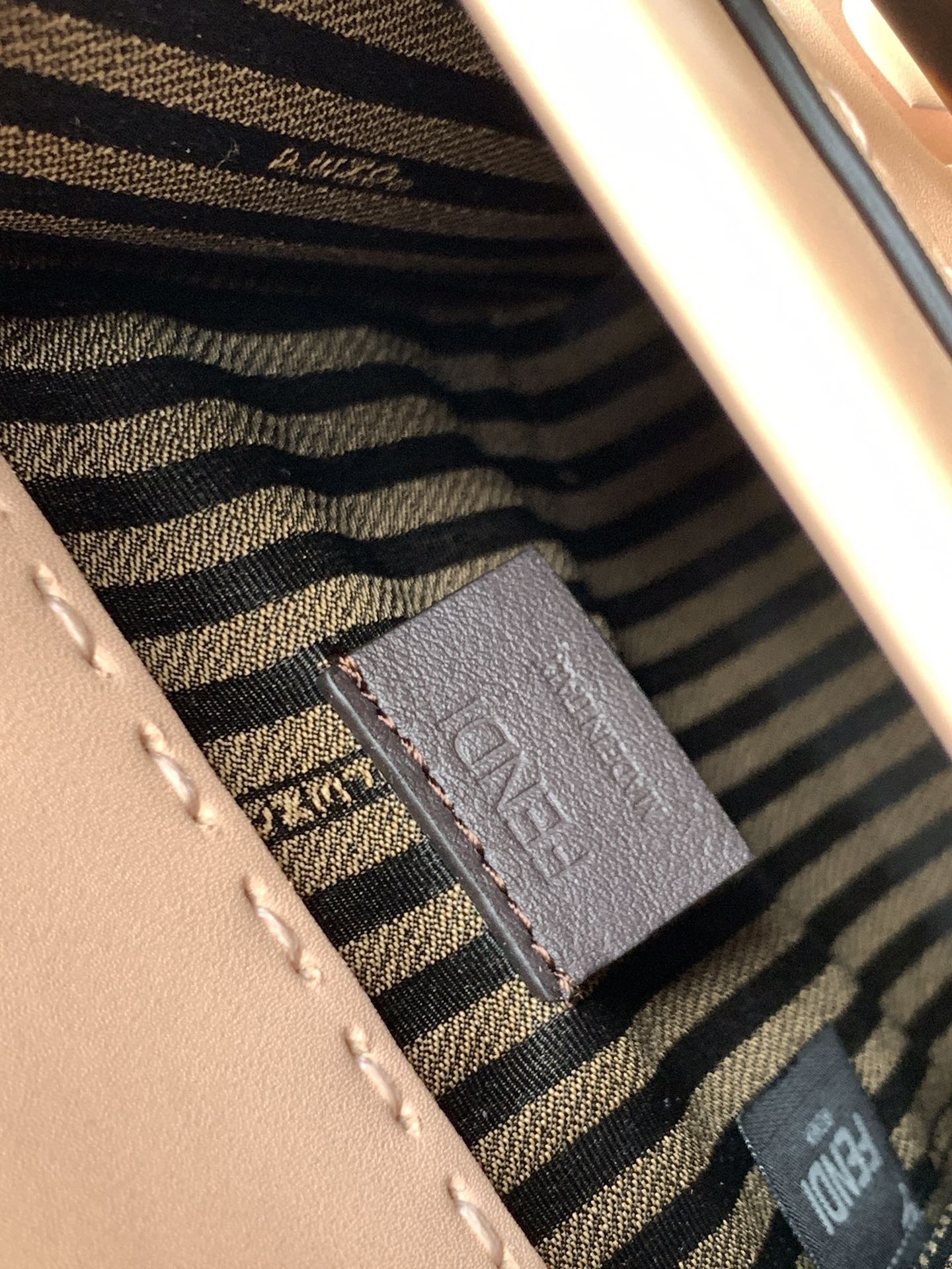 FENDI Fend Mini Sunshine Shopper Bag 18 Peach Leather