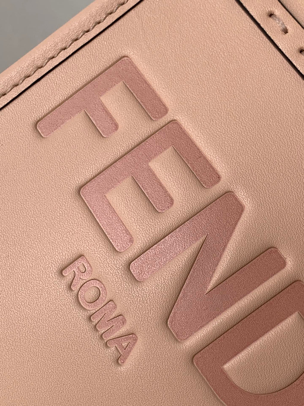 FENDI Fend Mini Sunshine Shopper Bag 18 Peach Leather