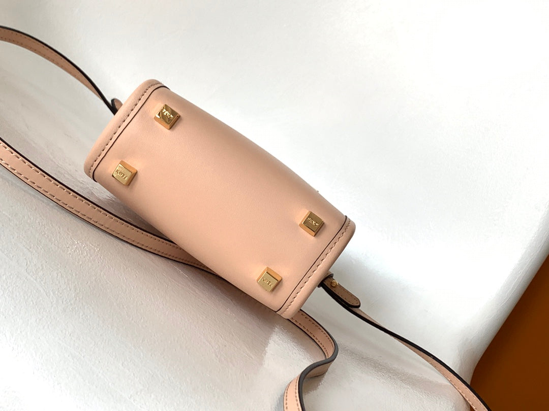 FENDI Fend Mini Sunshine Shopper Bag 18 Peach Leather