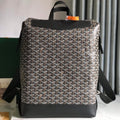 GOYARD CISALPIN BACKPACK 43 IN BLACK GOYARDINE CANVAS AND CALFSKIN