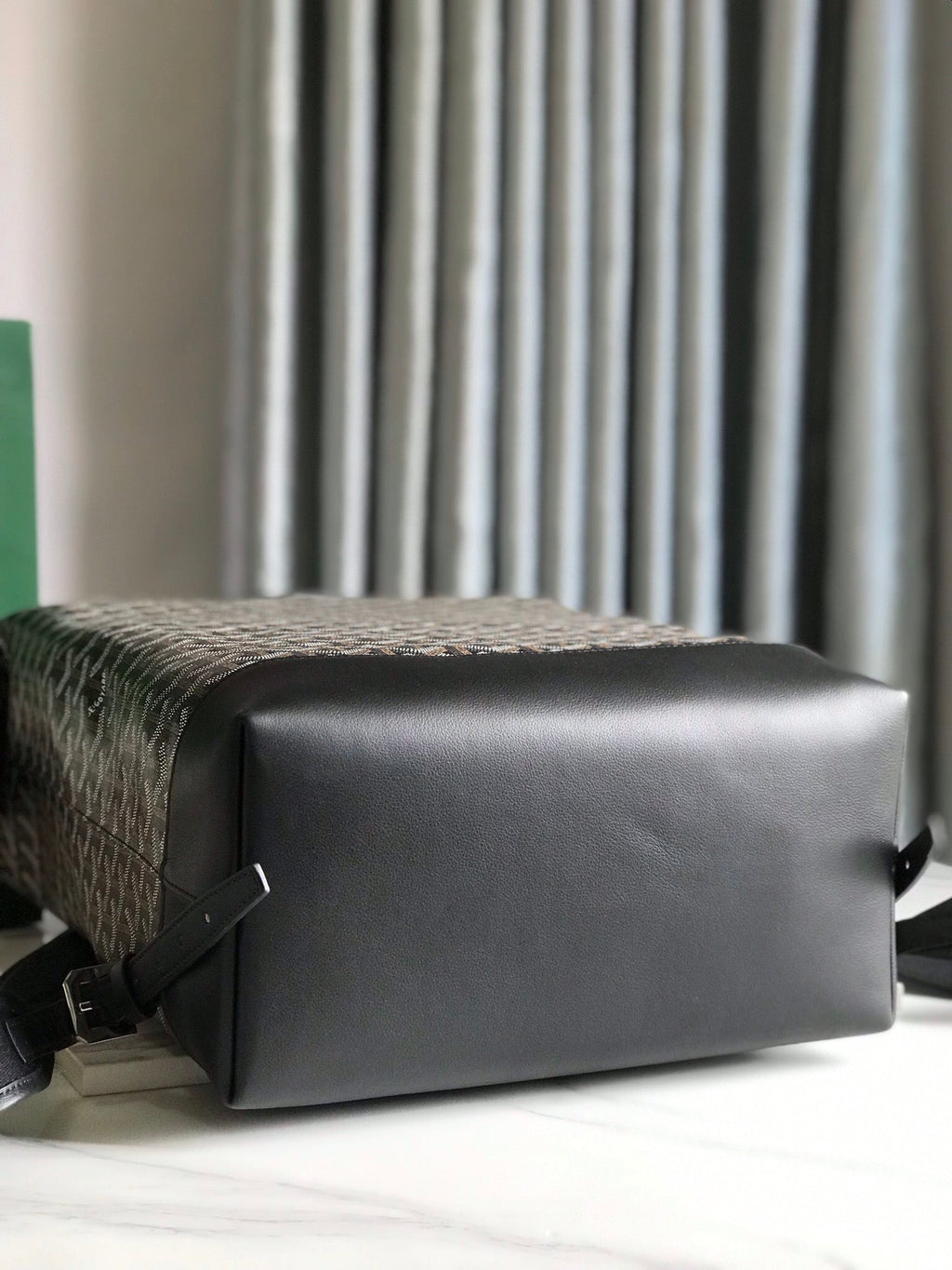 GOYARD CISALPIN BACKPACK 43 IN BLACK GOYARDINE CANVAS AND CALFSKIN
