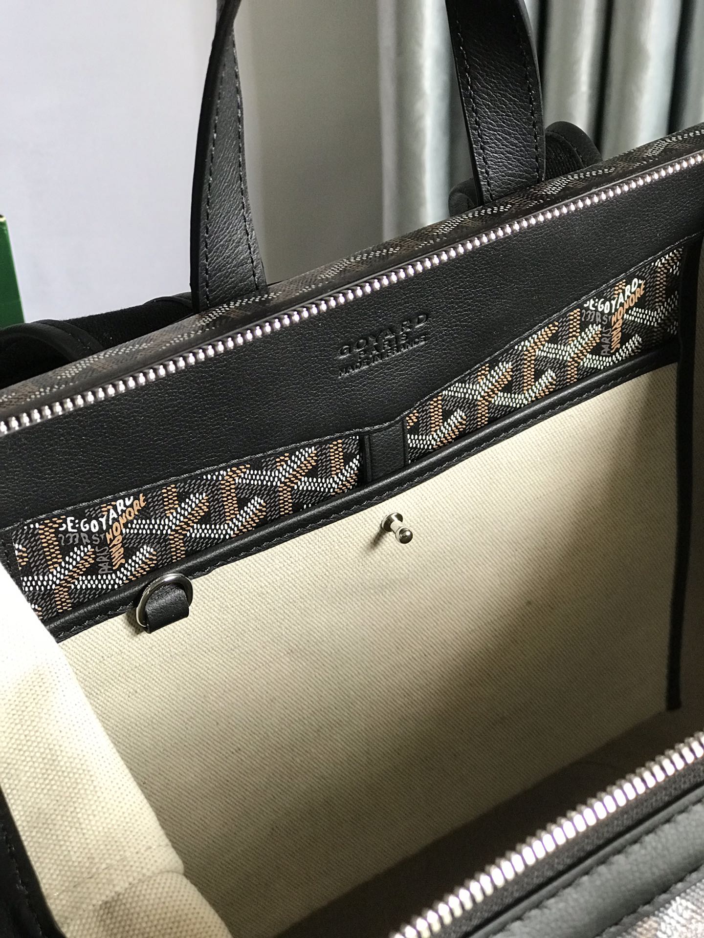 GOYARD CISALPIN BACKPACK 43 IN BLACK GOYARDINE CANVAS AND CALFSKIN