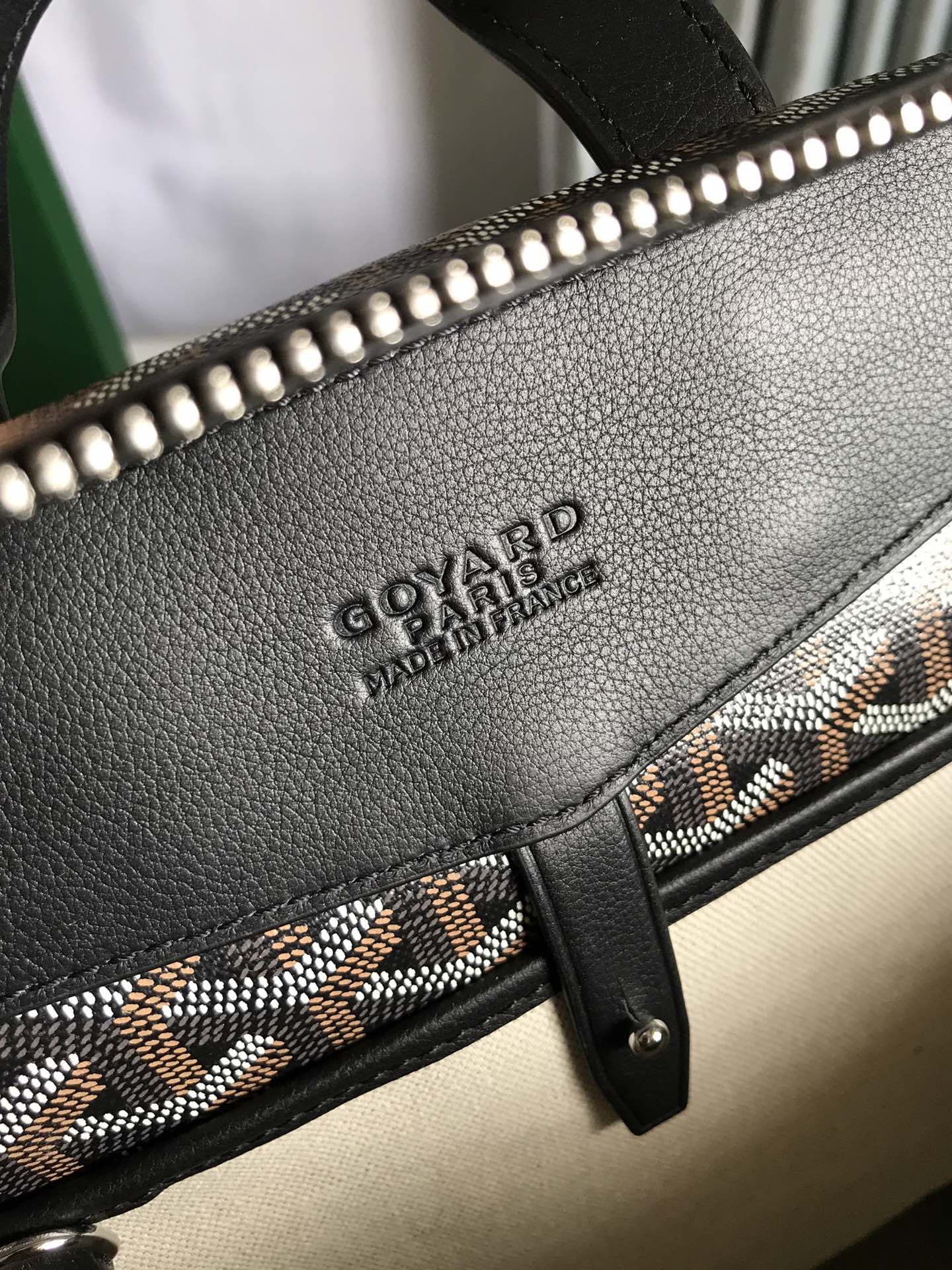 GOYARD CISALPIN BACKPACK 43 IN BLACK GOYARDINE CANVAS AND CALFSKIN