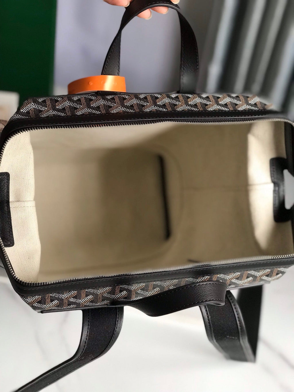 GOYARD CISALPIN BACKPACK 43 IN BLACK GOYARDINE CANVAS AND CALFSKIN