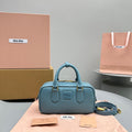 MIU MIU ARCADIE SMALL 22 BAG IN BLUE MINT CALFSKIN
