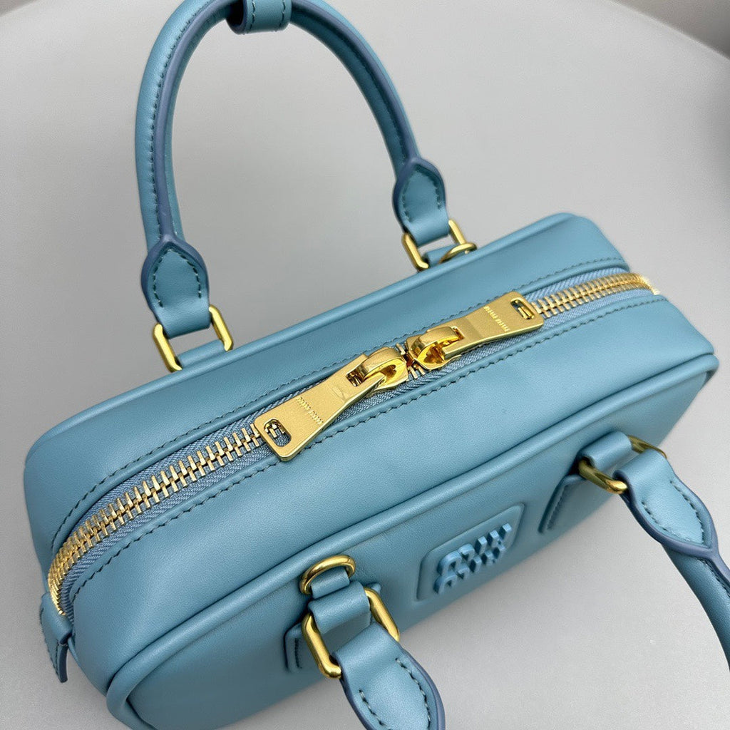 MIU MIU ARCADIE SMALL 22 BAG IN BLUE MINT CALFSKIN