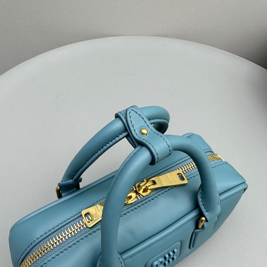 MIU MIU ARCADIE SMALL 22 BAG IN BLUE MINT CALFSKIN