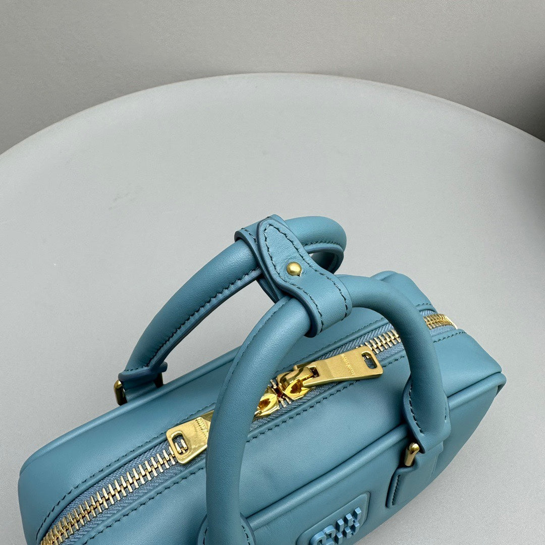 MIU MIU ARCADIE SMALL 22 BAG IN BLUE MINT CALFSKIN