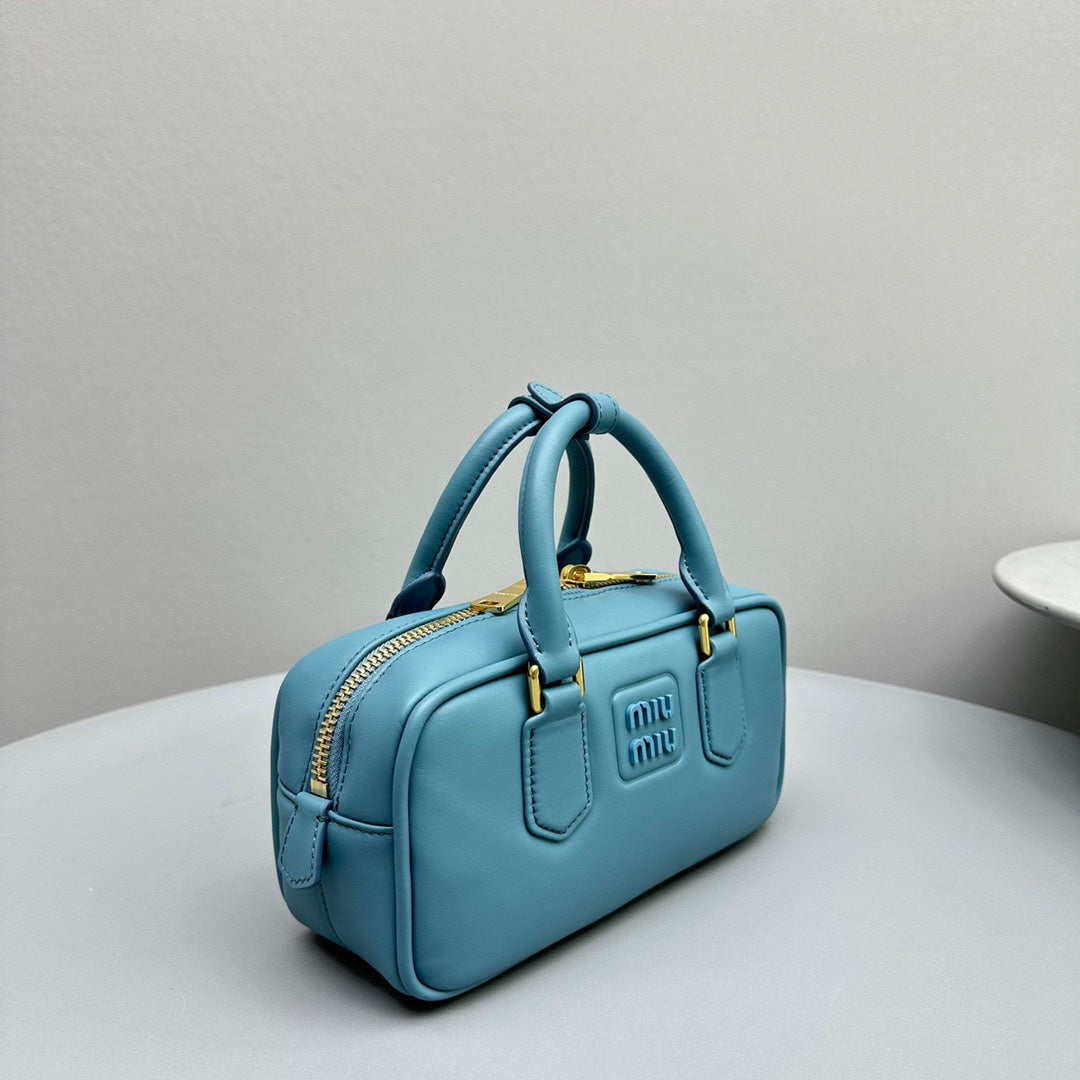 MIU MIU ARCADIE SMALL 22 BAG IN BLUE MINT CALFSKIN