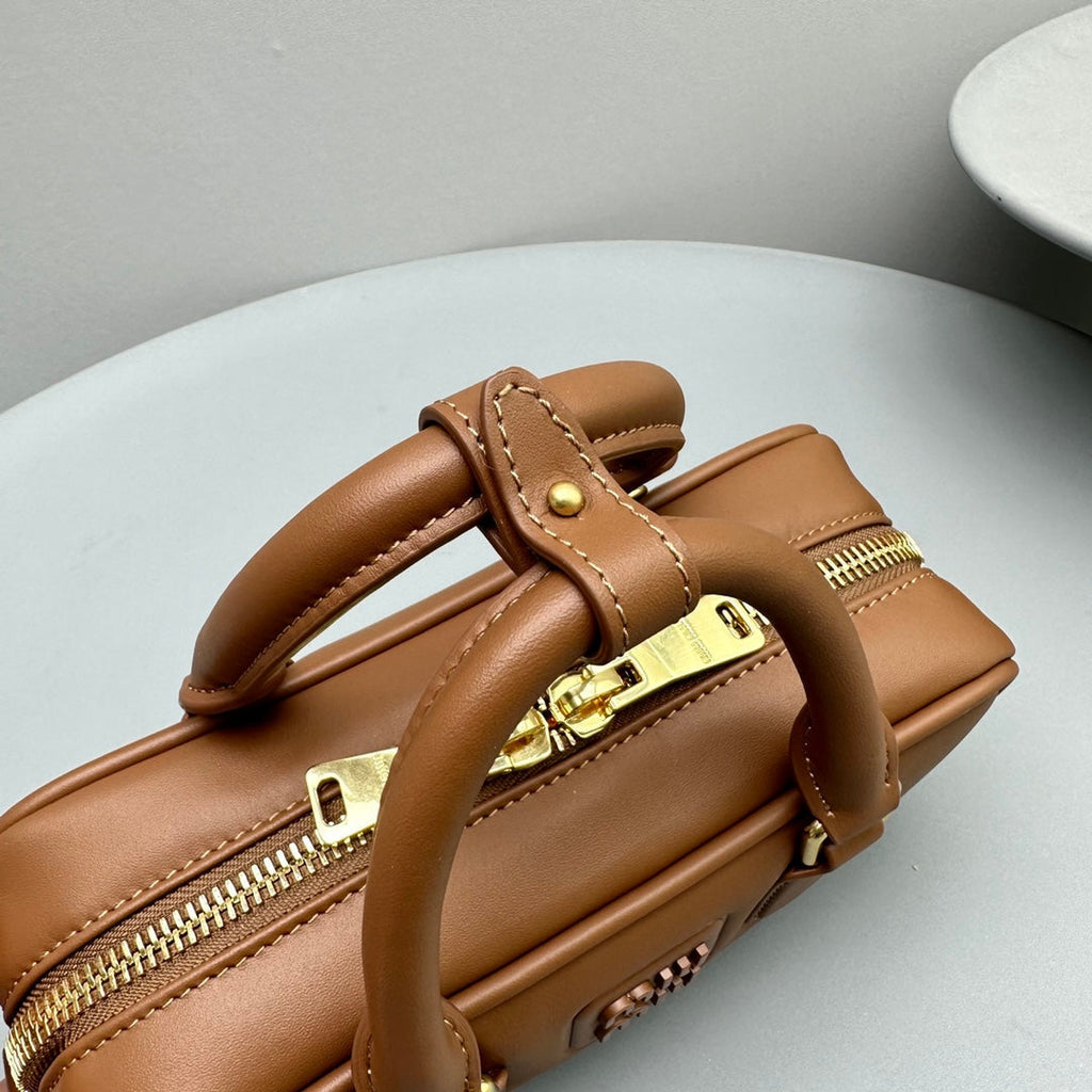 MIU MIU ARCADIE SMALL 22 BAG IN CINNAMON BROWN CALFSKIN