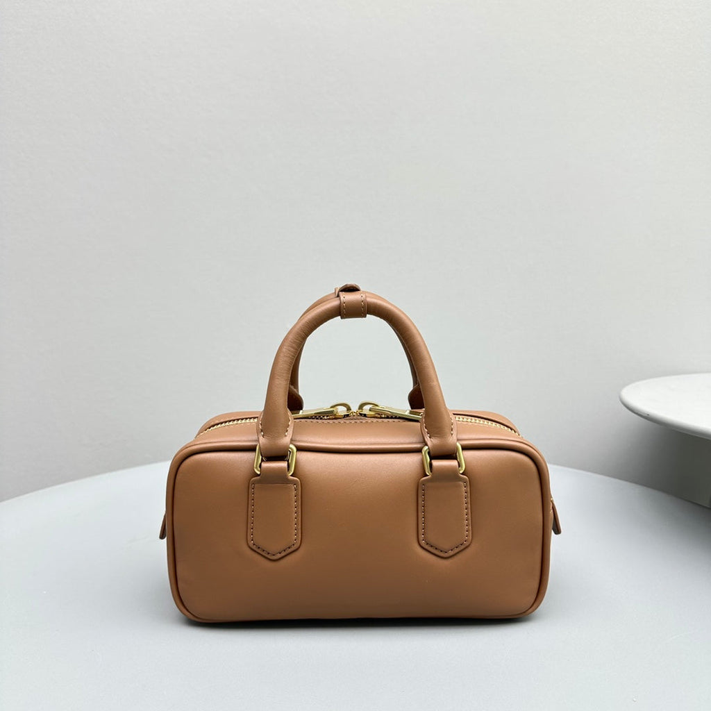 MIU MIU ARCADIE SMALL 22 BAG IN CINNAMON BROWN CALFSKIN
