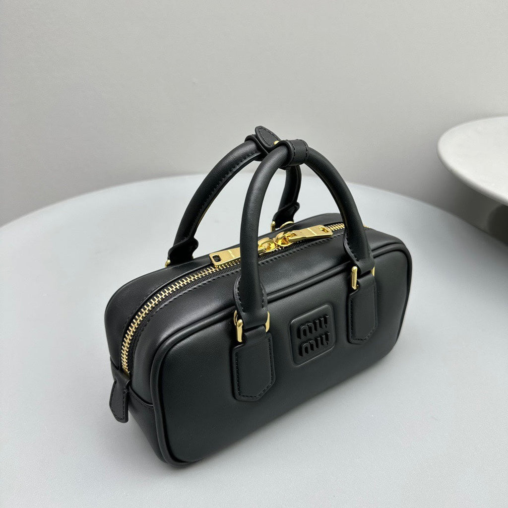 MIU MIU ARCADIE SMALL 22 BAG IN BLACK CALFSKIN