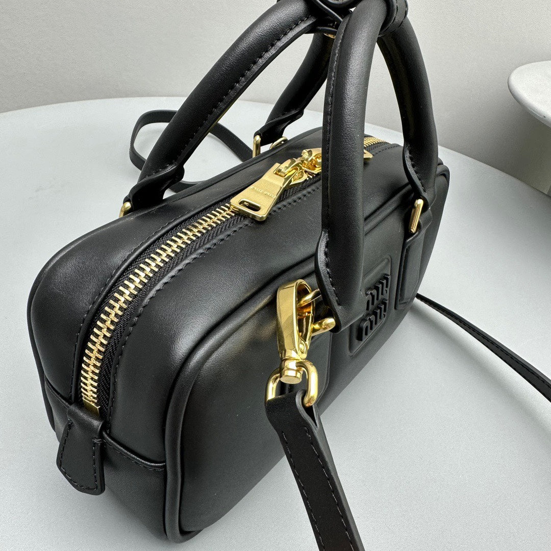 MIU MIU ARCADIE SMALL 22 BAG IN BLACK CALFSKIN