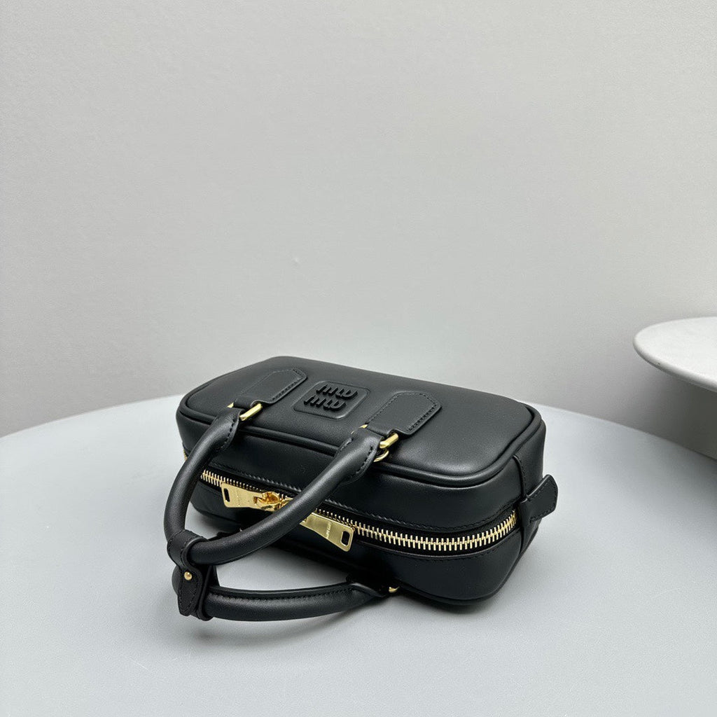 MIU MIU ARCADIE SMALL 22 BAG IN BLACK CALFSKIN